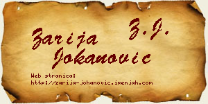 Zarija Jokanović vizit kartica